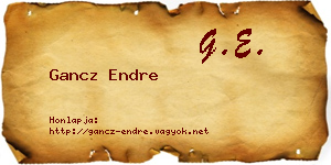 Gancz Endre névjegykártya